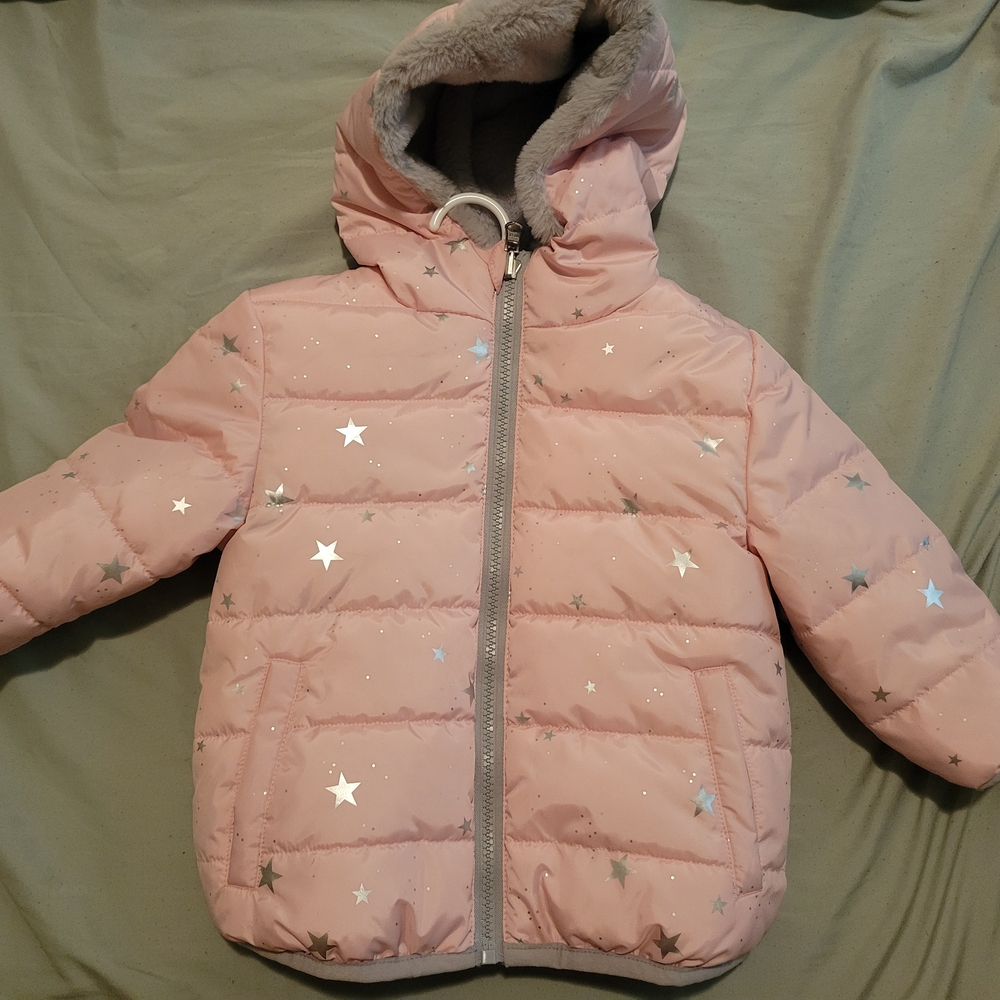 Wonder Nation Pink Star Puffer Jacket